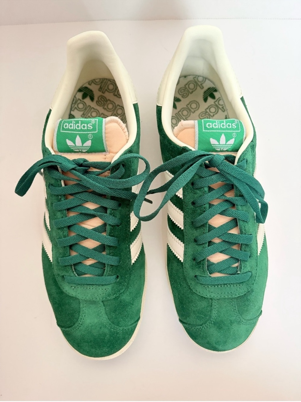 Adidas Gazelle Og Sneakers Suede Classic Shoes Lifestyle Green White Size 8.5 - Picture 9 of 14